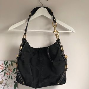 COACH classic hobo, black and gold